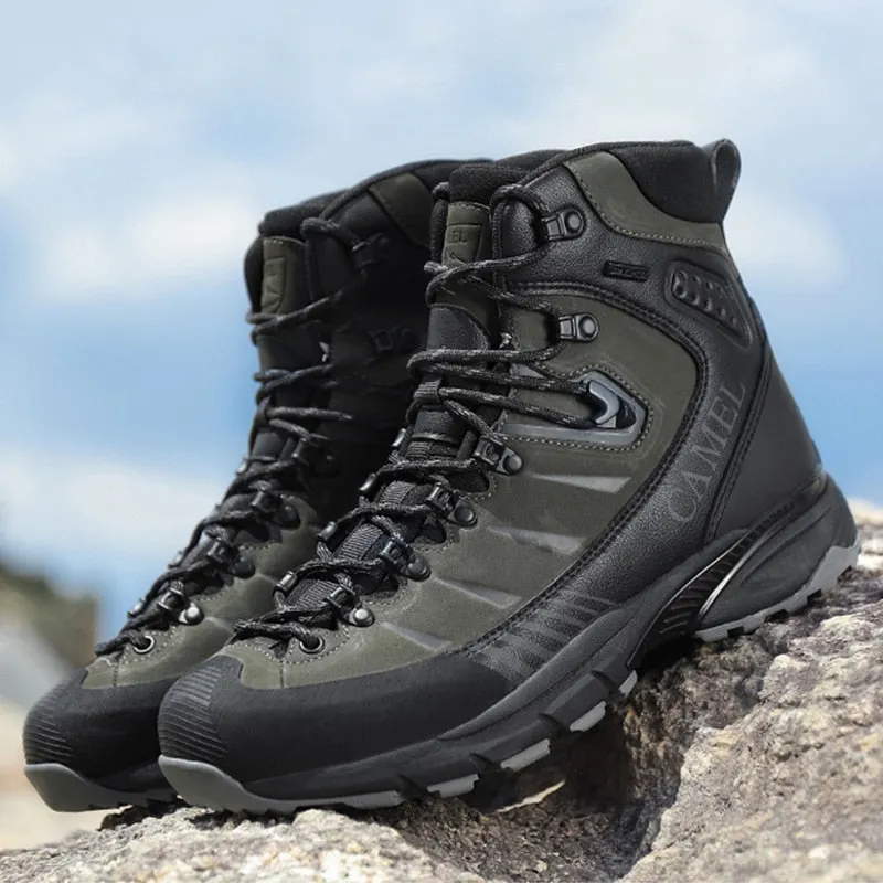 CAMEL Outdoor Trekking Shoes Men Waterproof Non slip Hiking Shoes