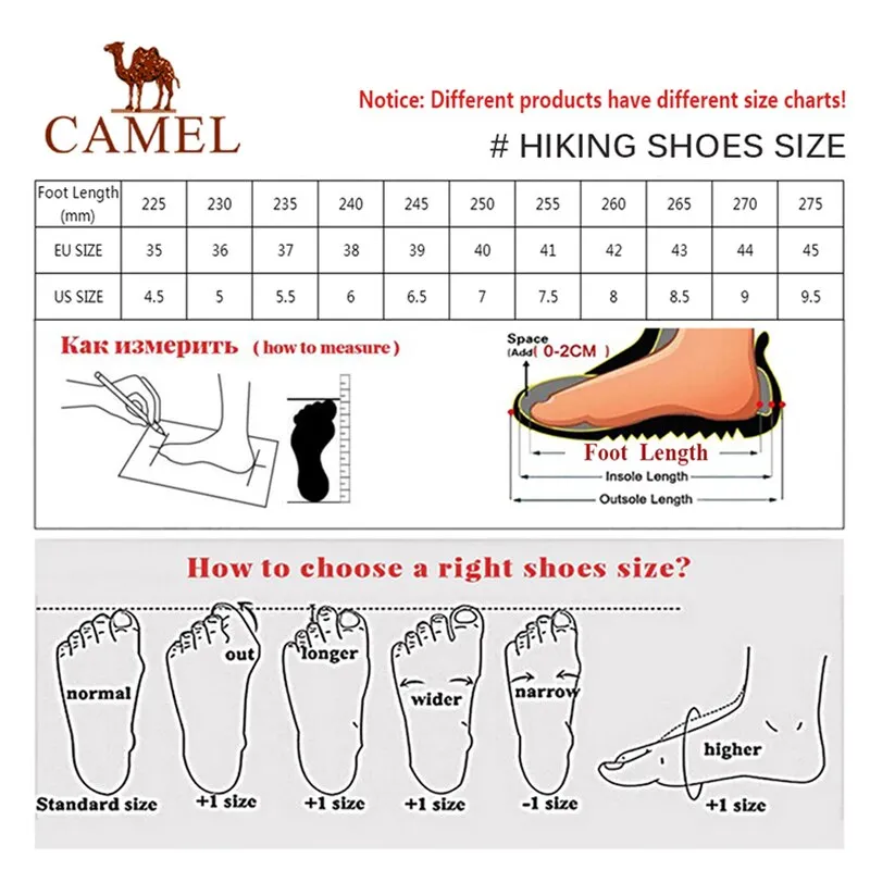 CAMEL Spring Outdoor Hiking Sneaker Shoes Cushioning Lightweight