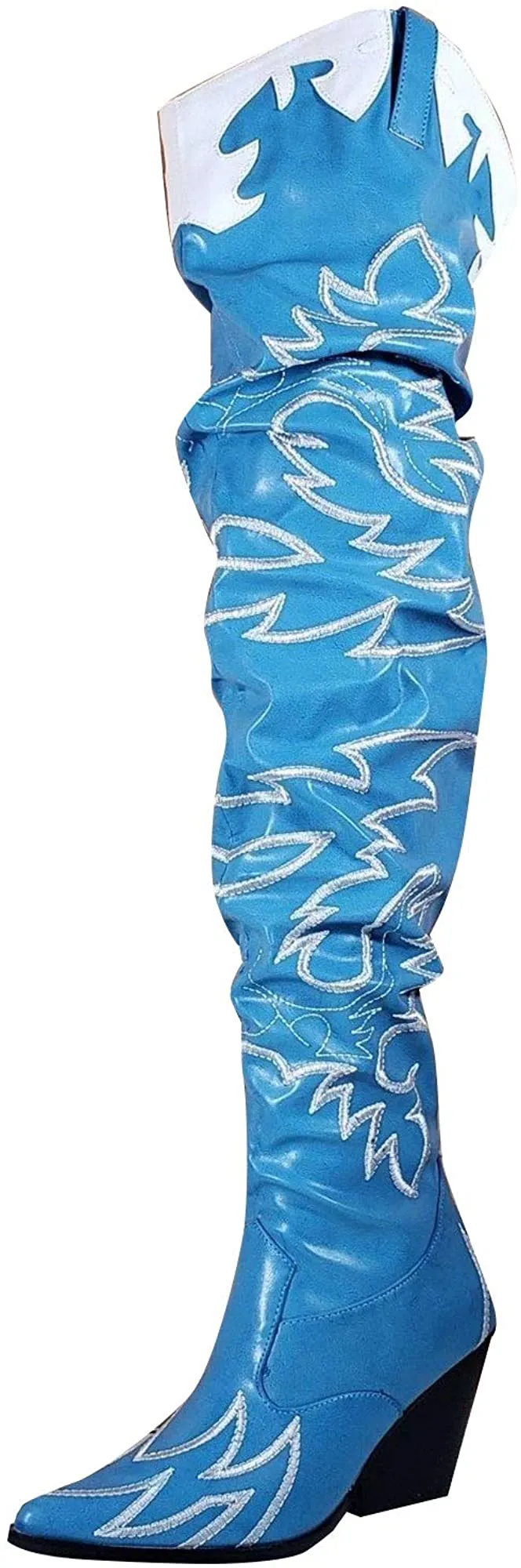 Cape Robbin Kelsey-21 BLUE STITCH ROCK STAR WESTERN POINTED OVER KNEE BOOT (10)