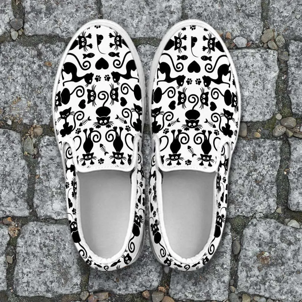 Cats White Slip-on Shoes