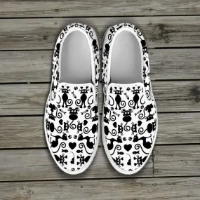 Cats White Slip-on Shoes