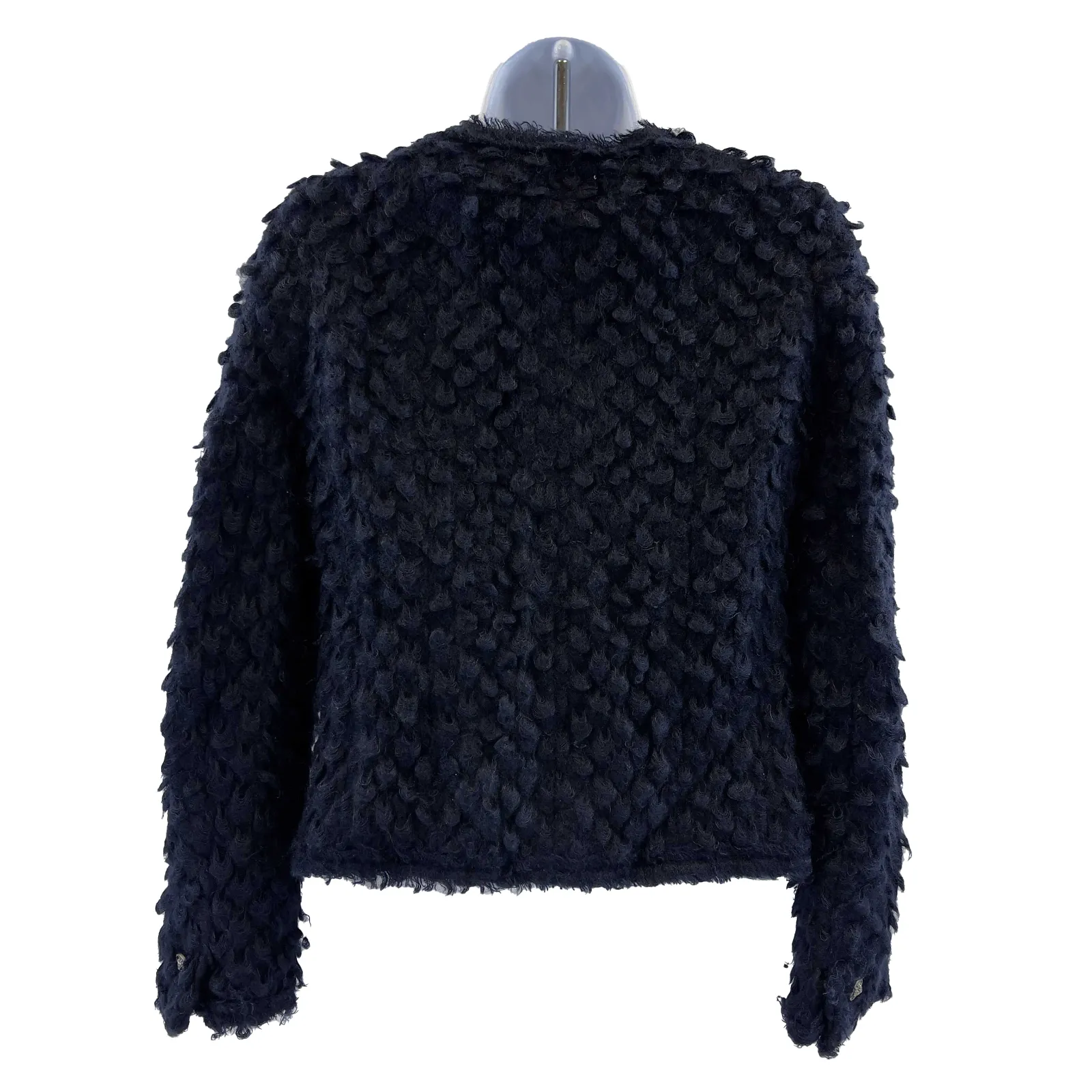 CHANEL- 08A Boucle Textured Mohair Jacket - Navy - 4 Pocket - FR 38 US 6