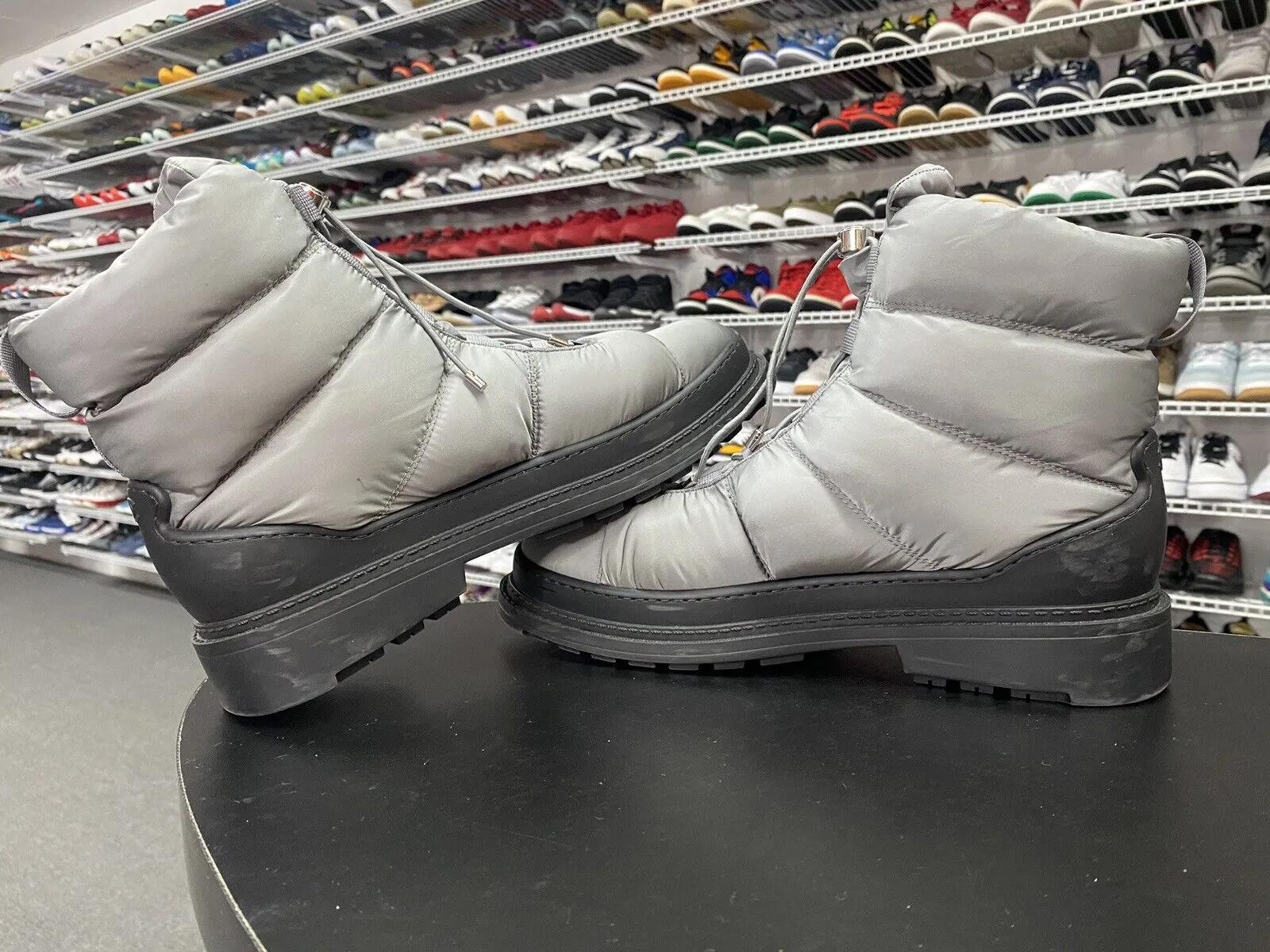 Chanel Ski Boot Walking Boot Grey Polyester Women's Size EU 40.5 US 10.5
