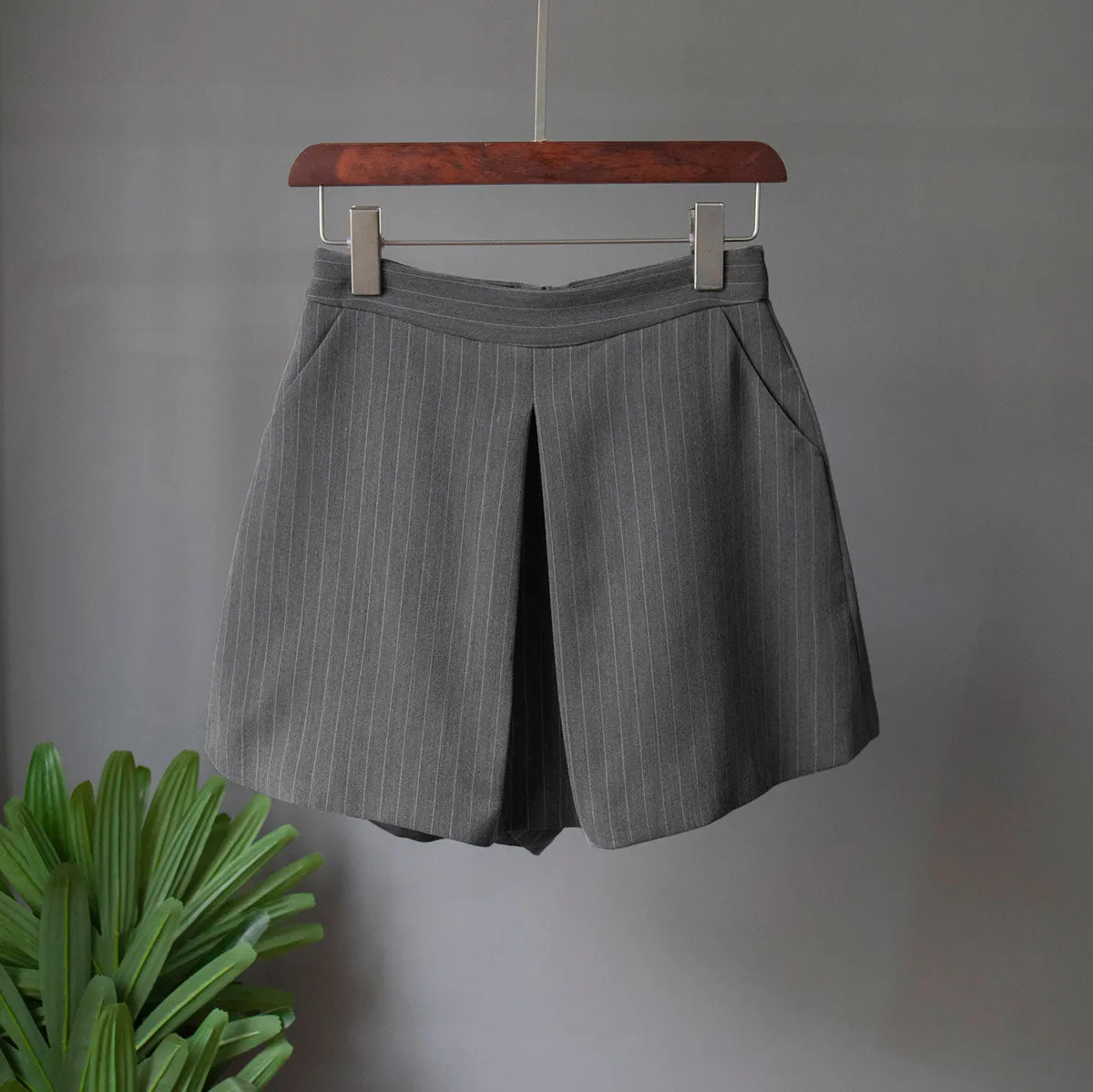 Chic Stripe Oversized Blazer ＆ High Waist Shorts Skirts 2 Piece Sets