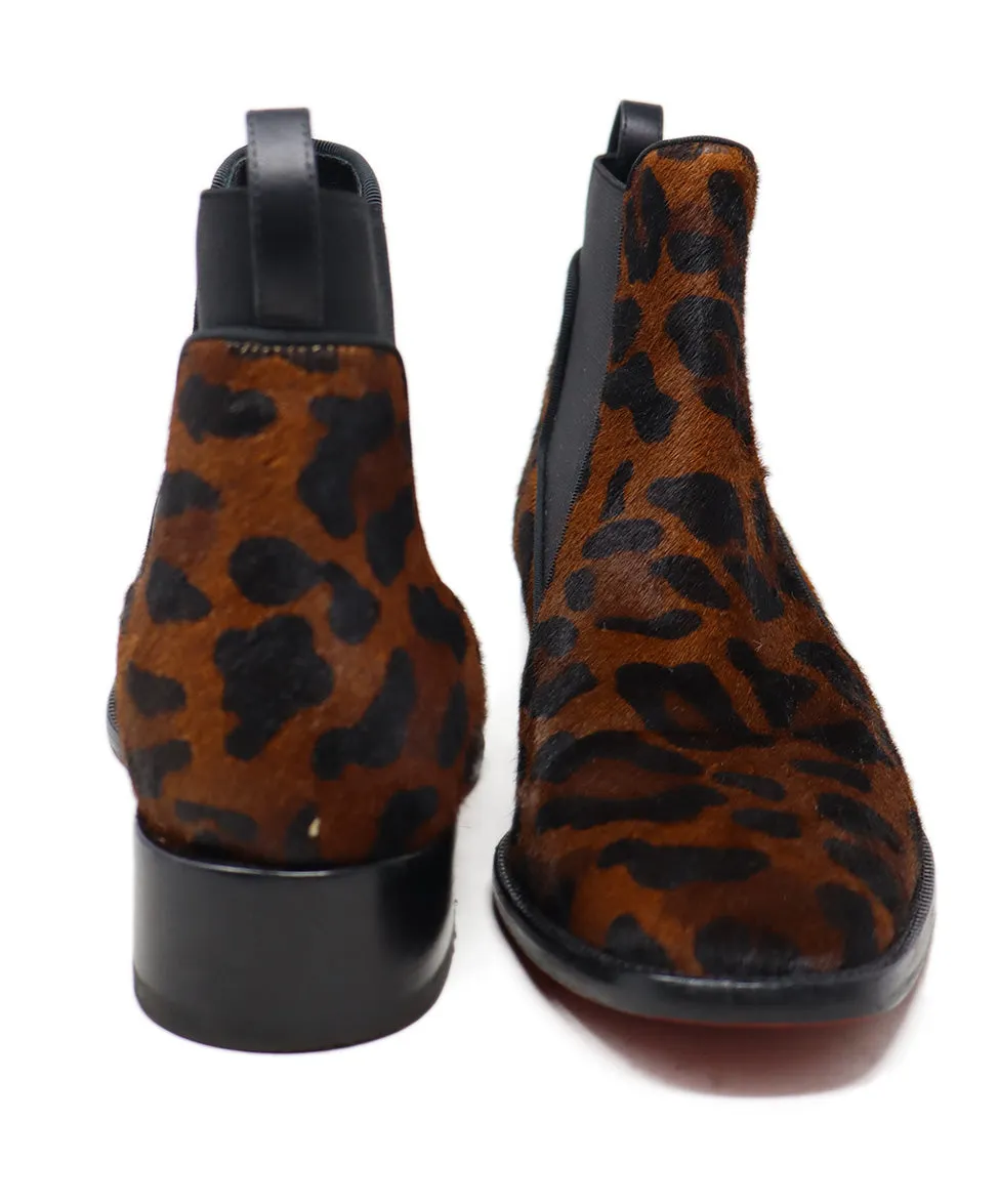 Christian Louboutin Animal Print Fur Booties sz 7
