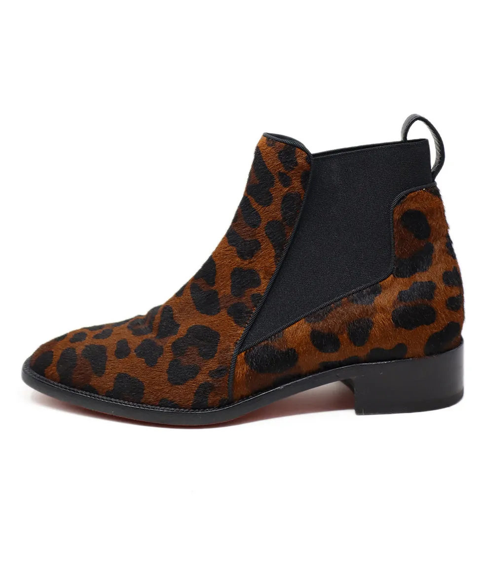 Christian Louboutin Animal Print Fur Booties sz 7