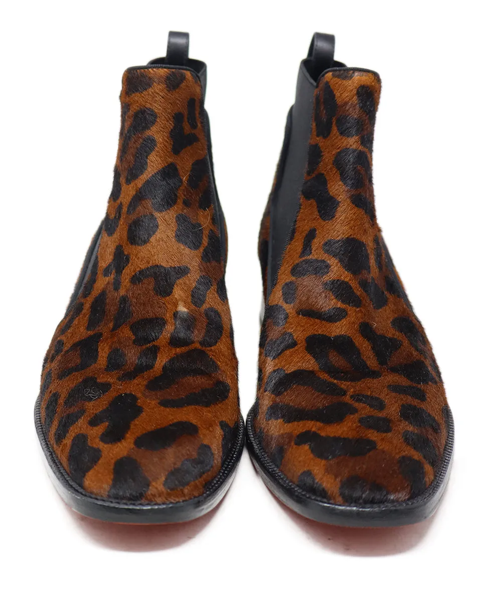 Christian Louboutin Animal Print Fur Booties sz 7