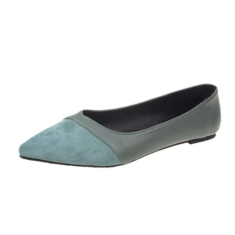 Comfortable Pointed Toe Suede Leather Flat Shoes Women