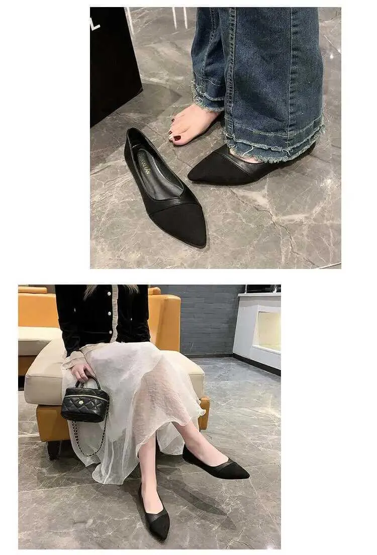 Comfortable Pointed Toe Suede Leather Flat Shoes Women
