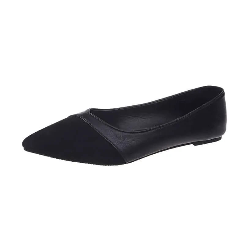 Comfortable Pointed Toe Suede Leather Flat Shoes Women