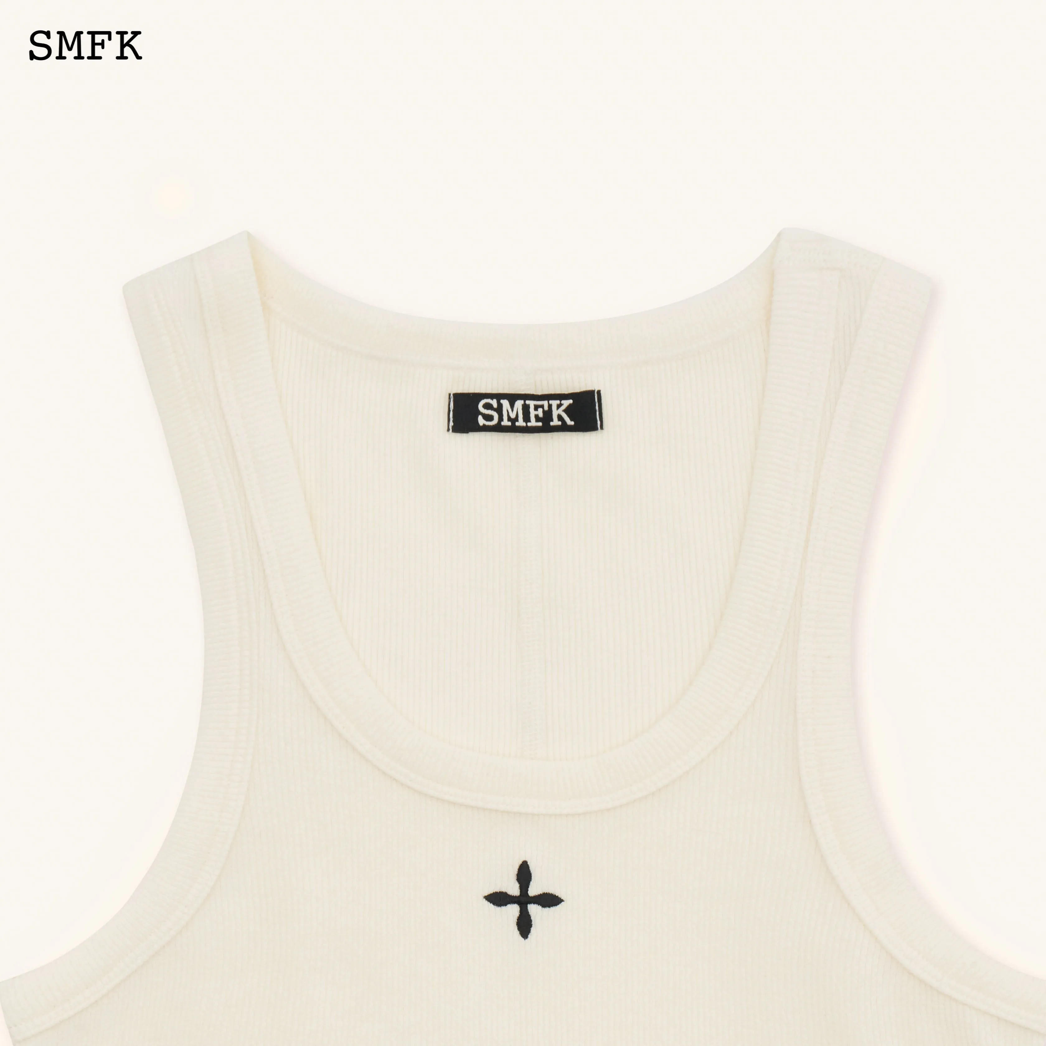 Compass Rove Stray Vest Dress In White
