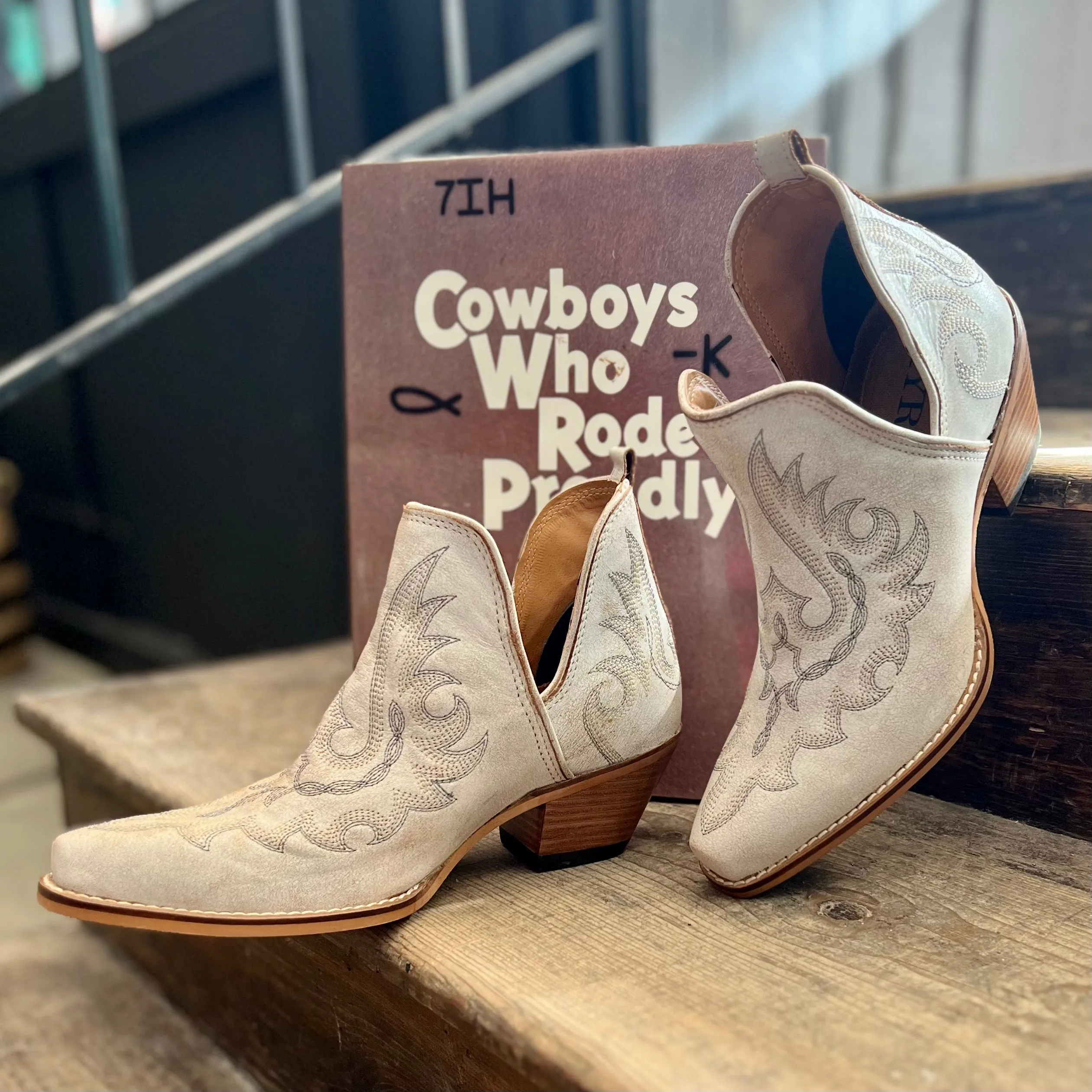 Cream Leather Hold A Grudge Booties
