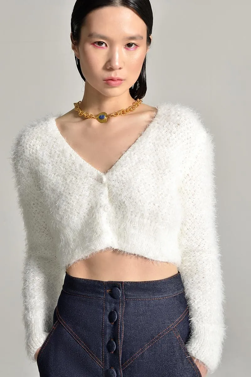 CROPPED KNITTED CARDIGAN