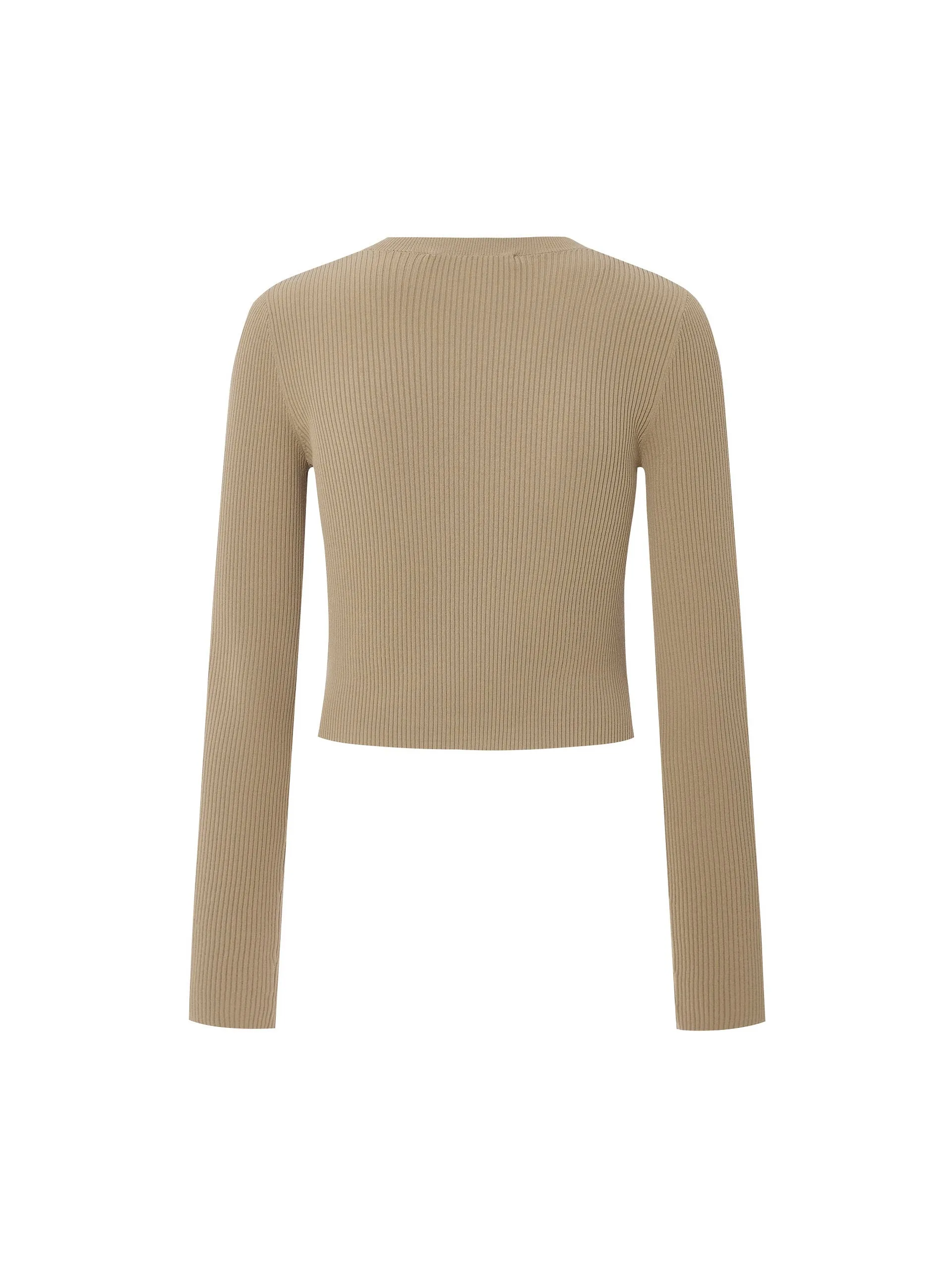 Cropped Metal Button Knit Cardigan