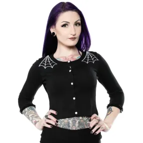 Cropped Web Cardigan