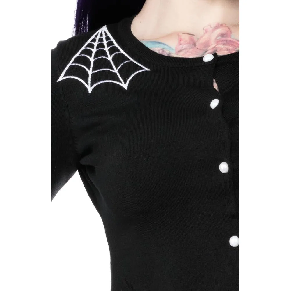 Cropped Web Cardigan