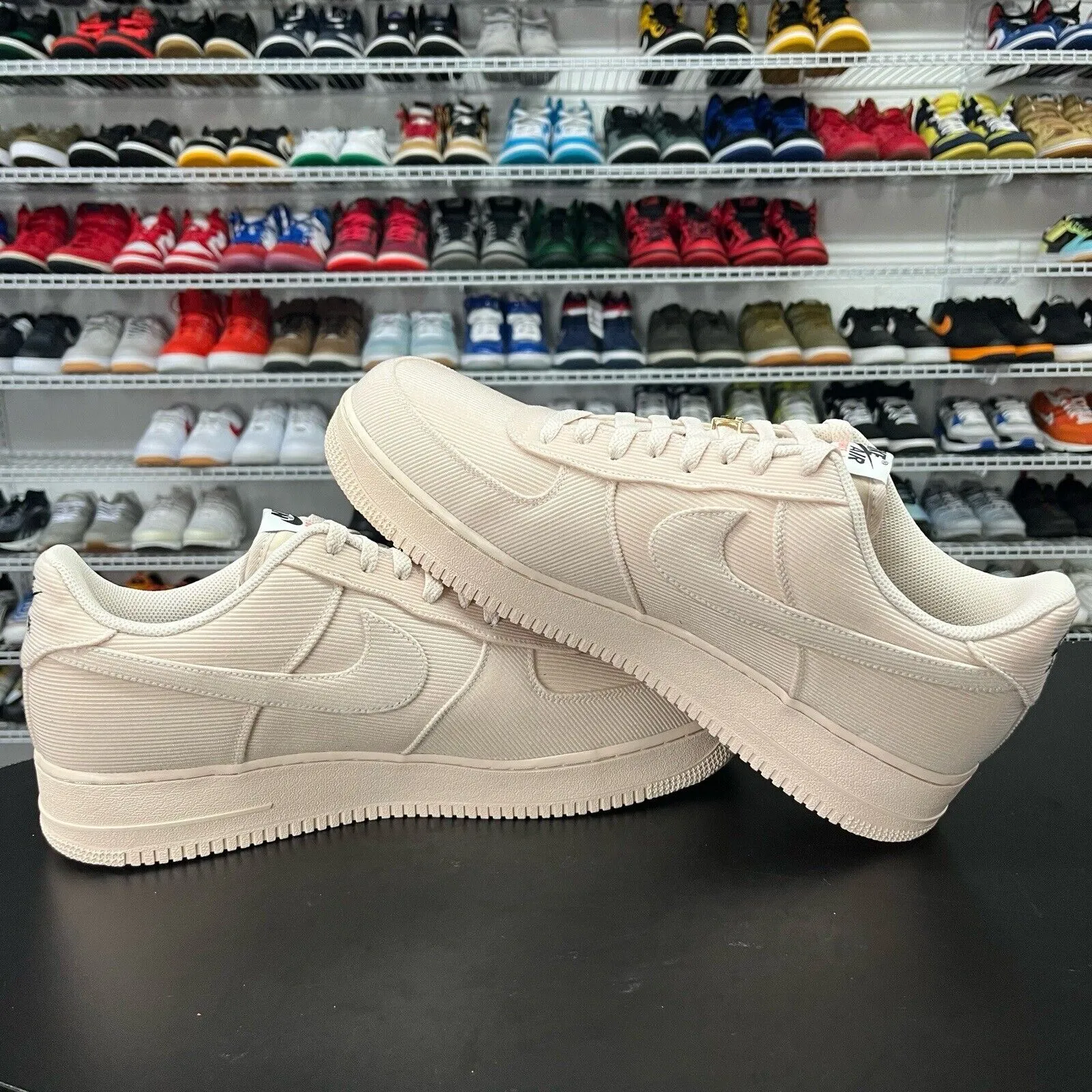 Custom Nike By You Air Force 1 Low Light Pink Corduroy Men's Size 13
