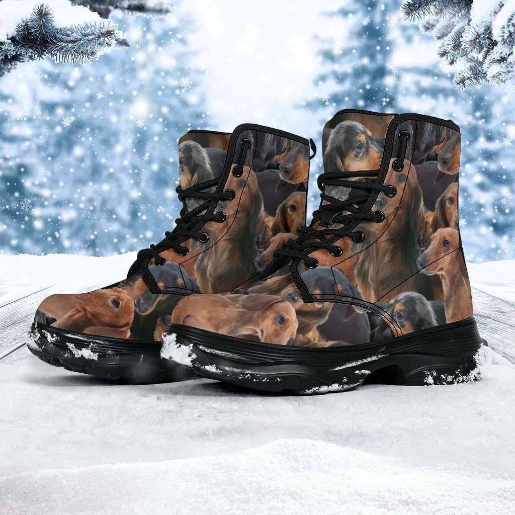 Dachshund Print Chunky Sneaker Walking Boots