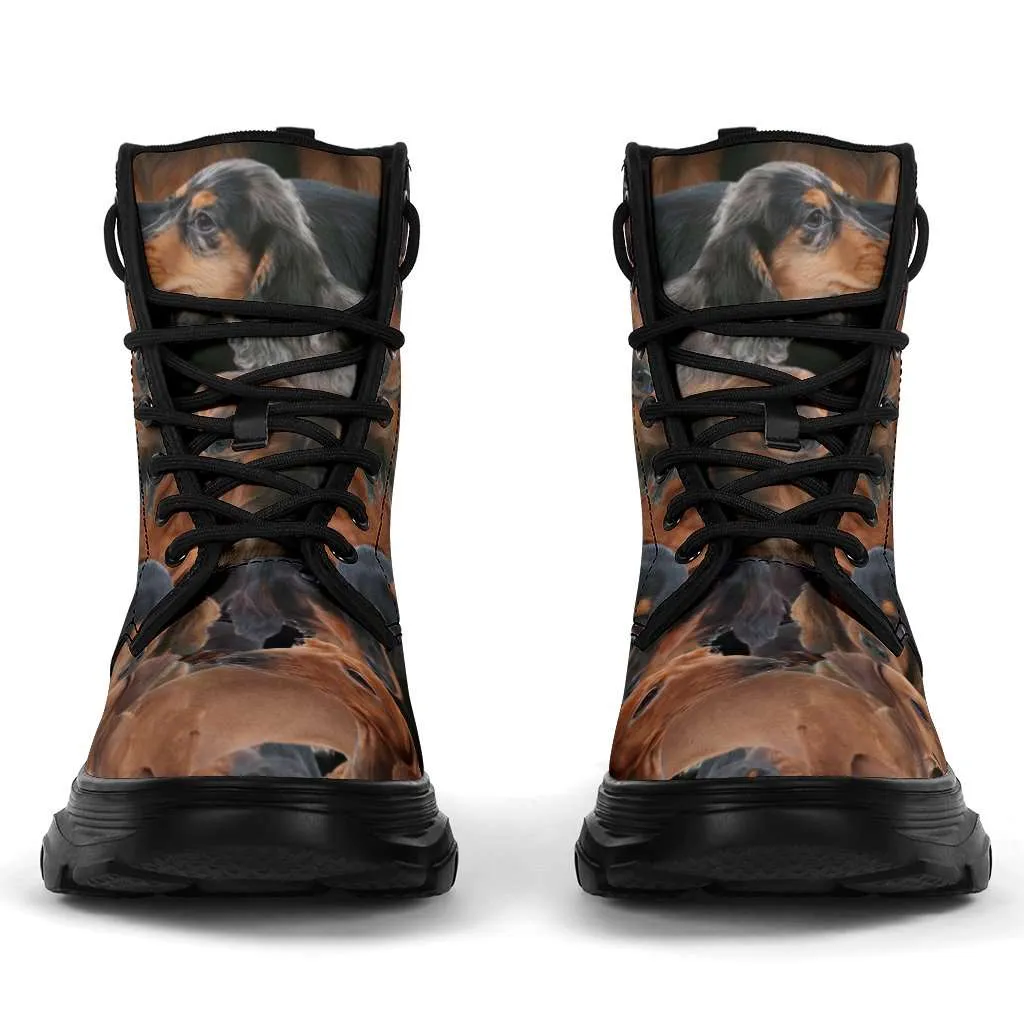 Dachshund Print Chunky Sneaker Walking Boots