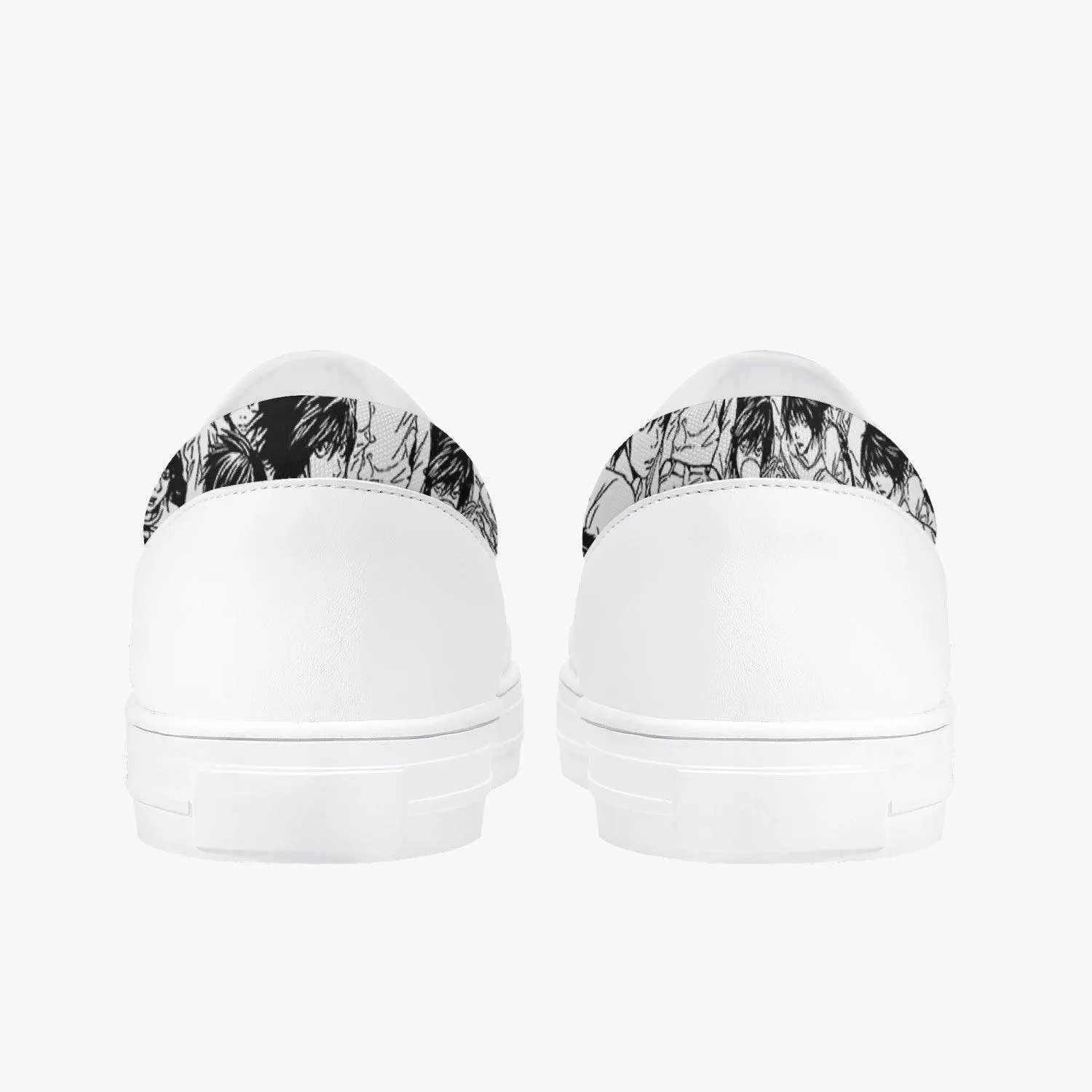 Death Note L Black White Kids Slip Ons Anime Shoes