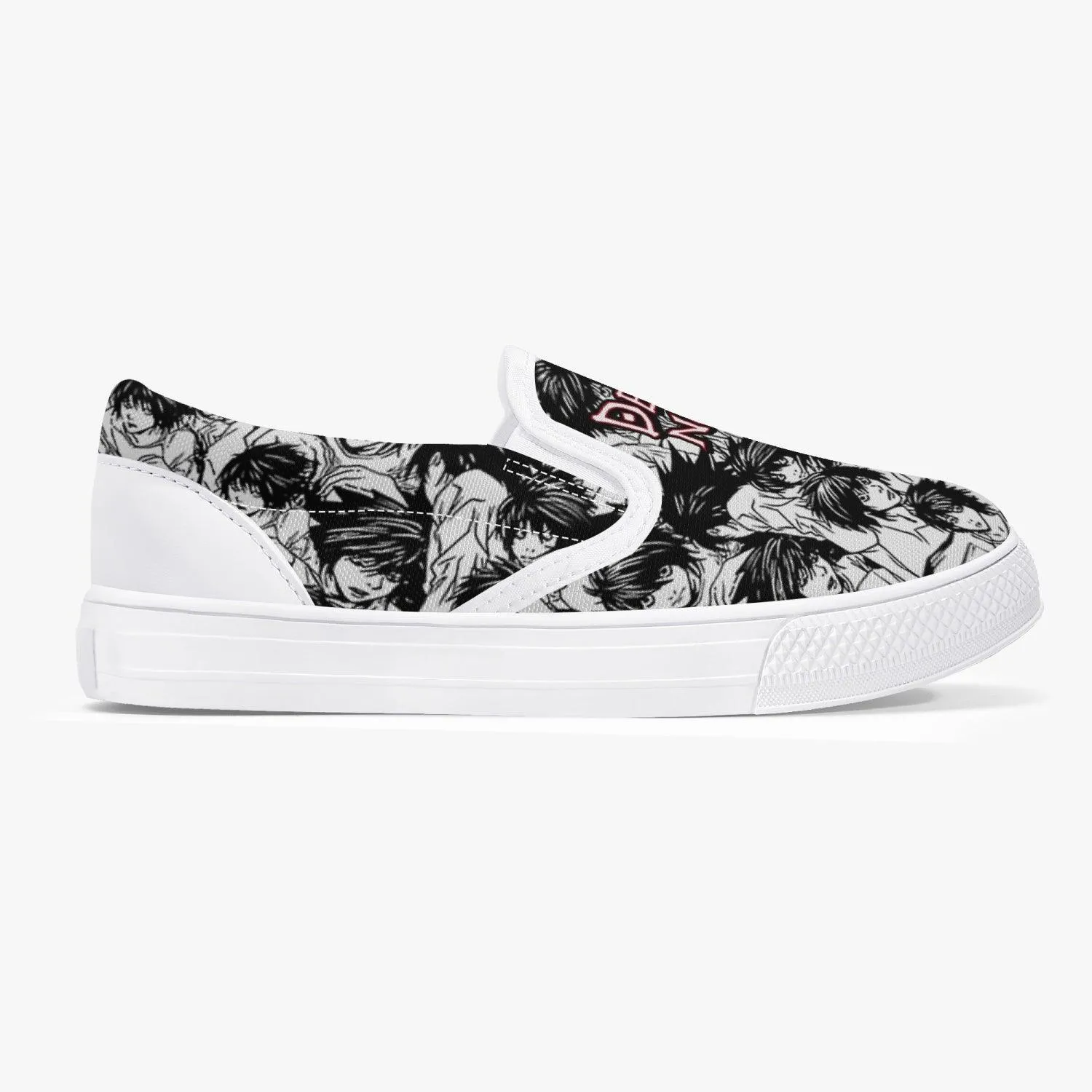Death Note L Black White Kids Slip Ons Anime Shoes
