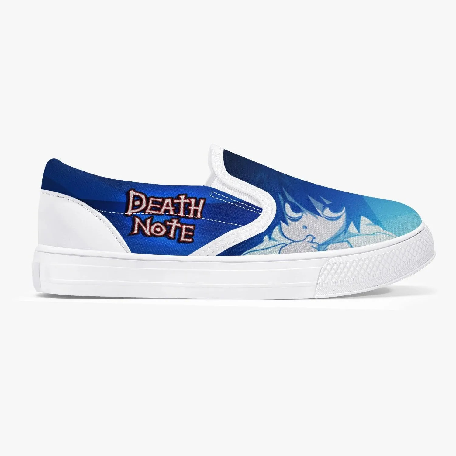 Death Note L Blue Kids Slip Ons Anime Shoes