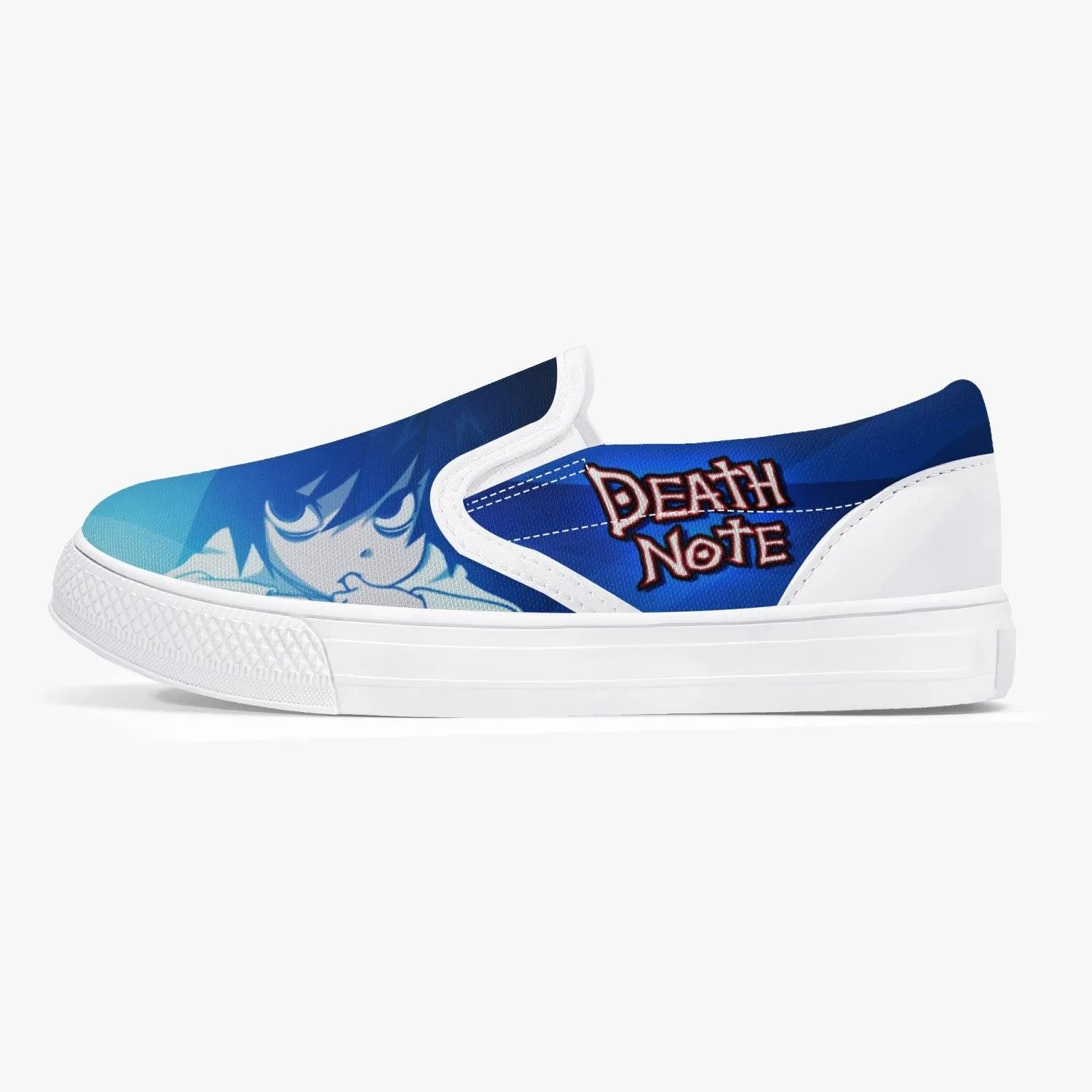 Death Note L Blue Kids Slip Ons Anime Shoes