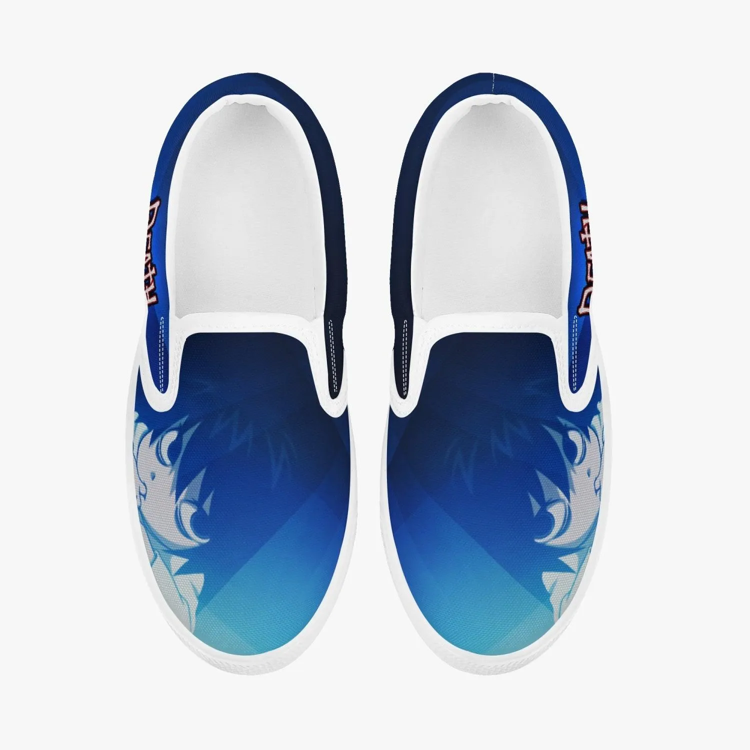Death Note L Blue Kids Slip Ons Anime Shoes