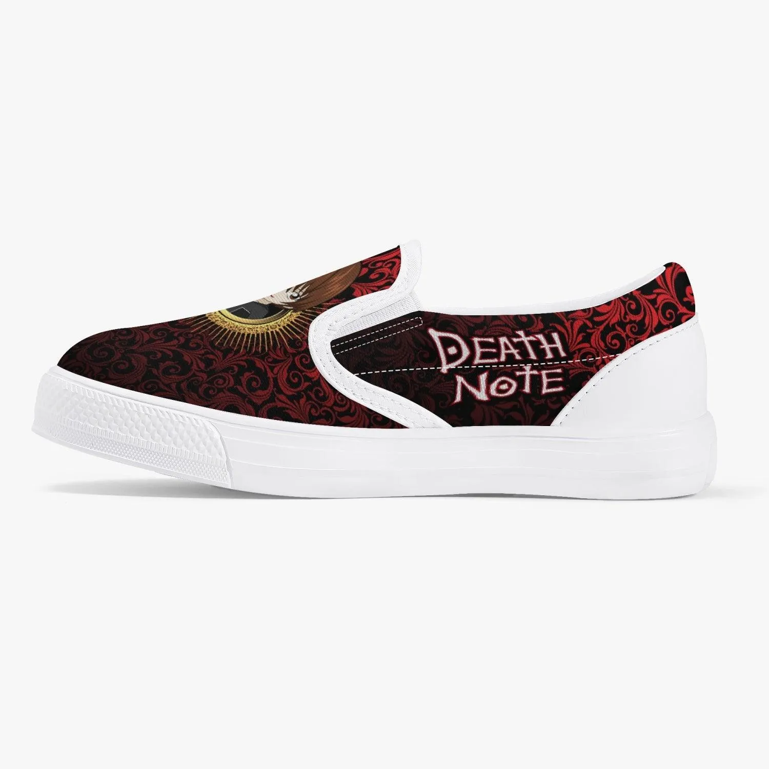 Death Note Light Yagami Red Kids Slip Ons Anime Shoes