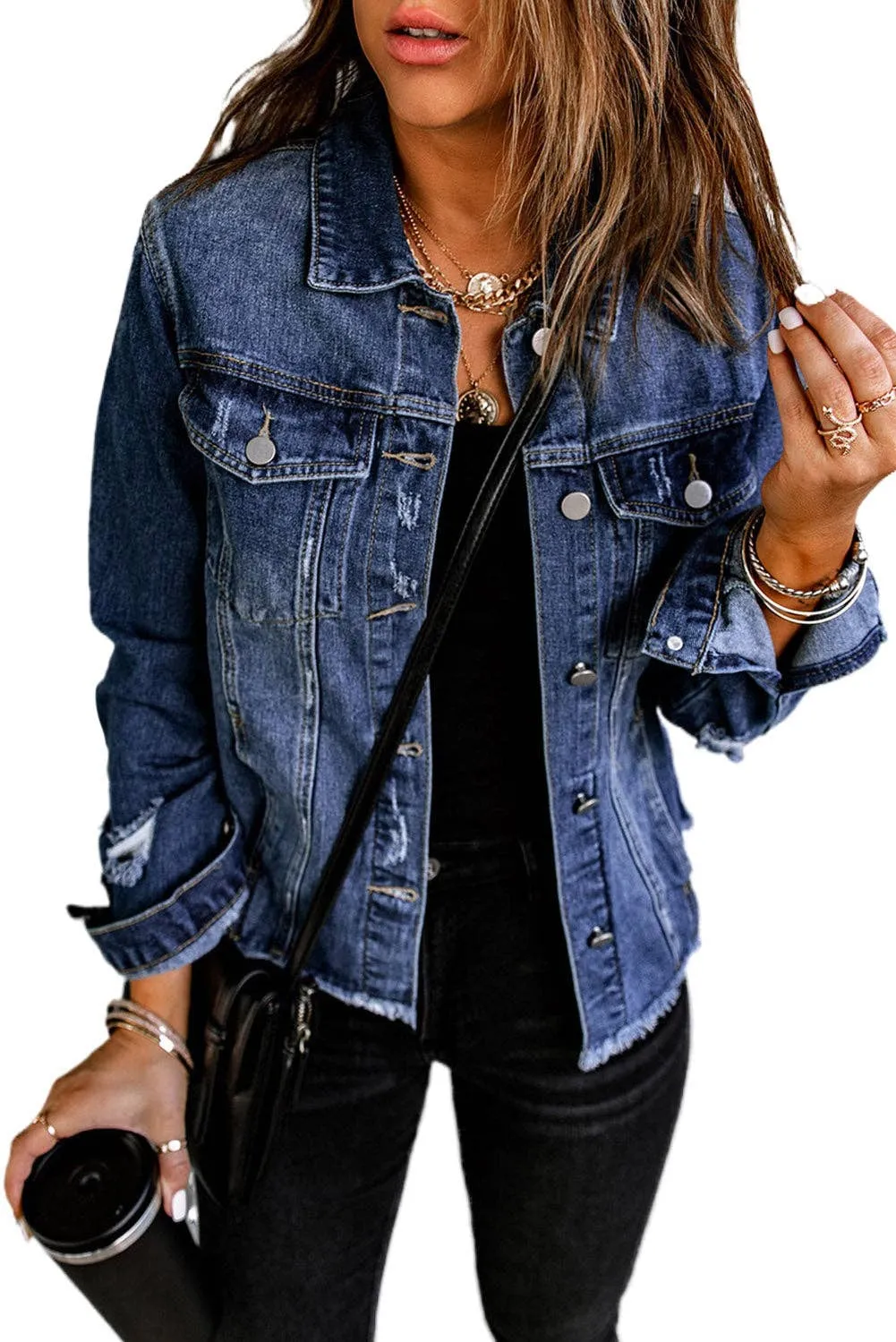 Denim Distressed Jacket