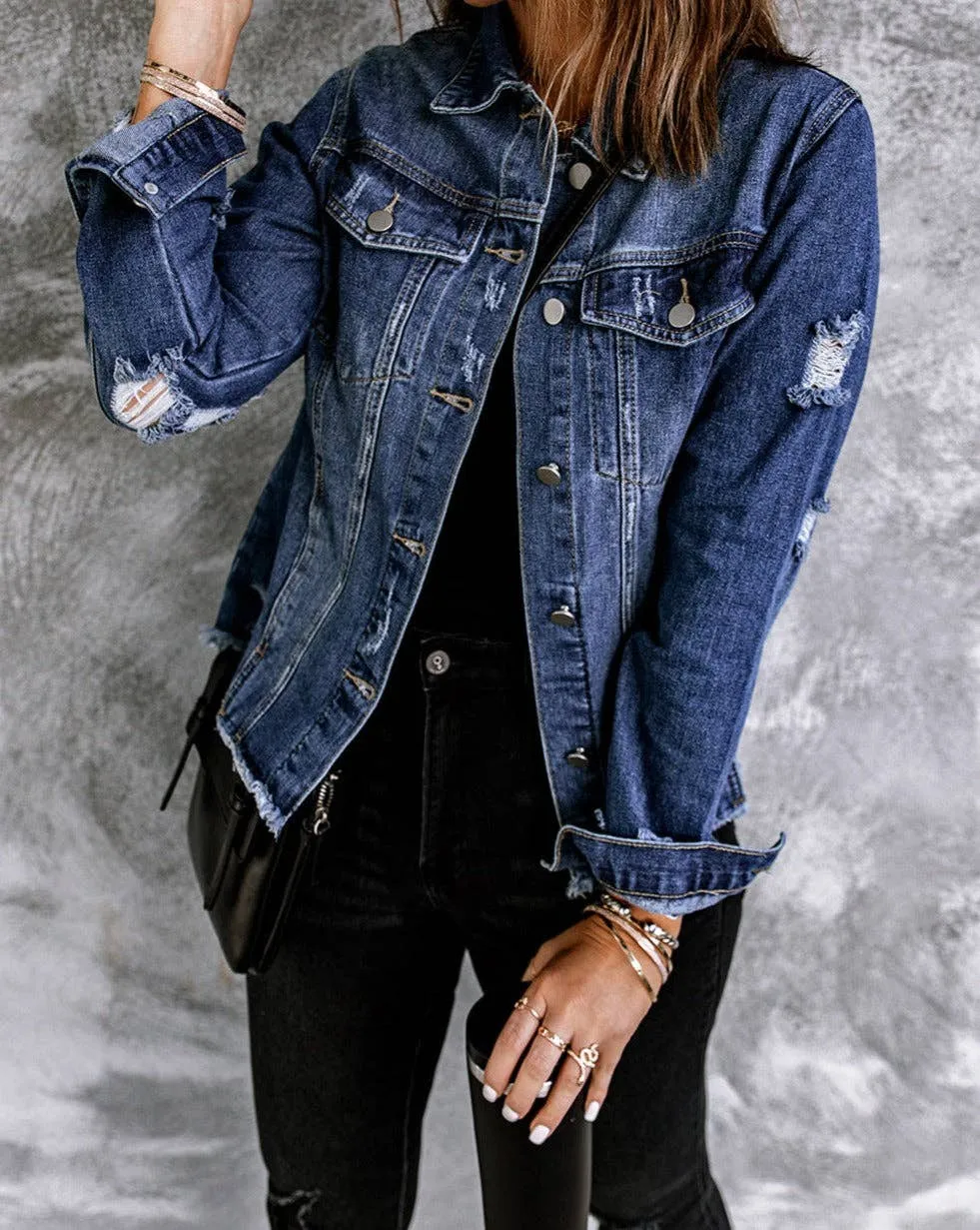 Denim Distressed Jacket