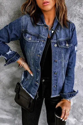 Denim Distressed Jacket