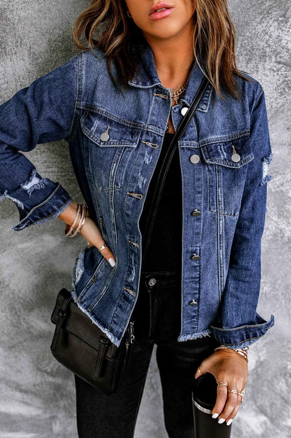 Denim Distressed Jacket