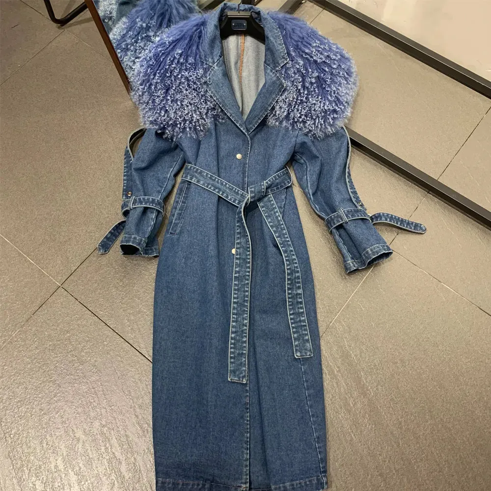 Denim Windbreak Long  Coat