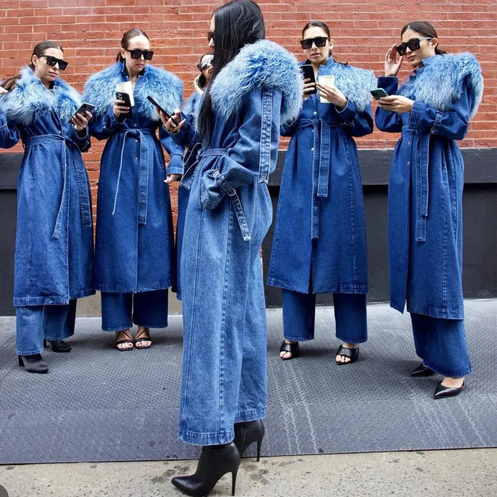 Denim Windbreak Long  Coat