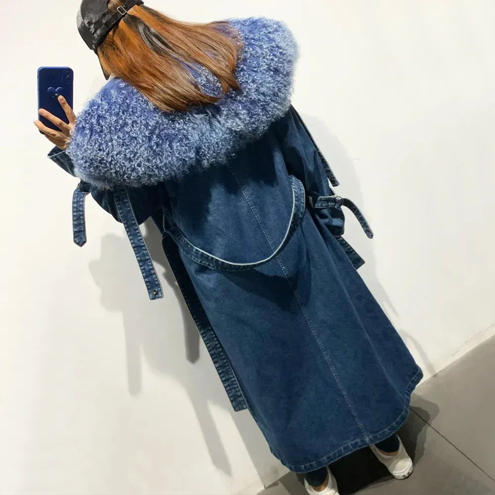 Denim Windbreak Long  Coat