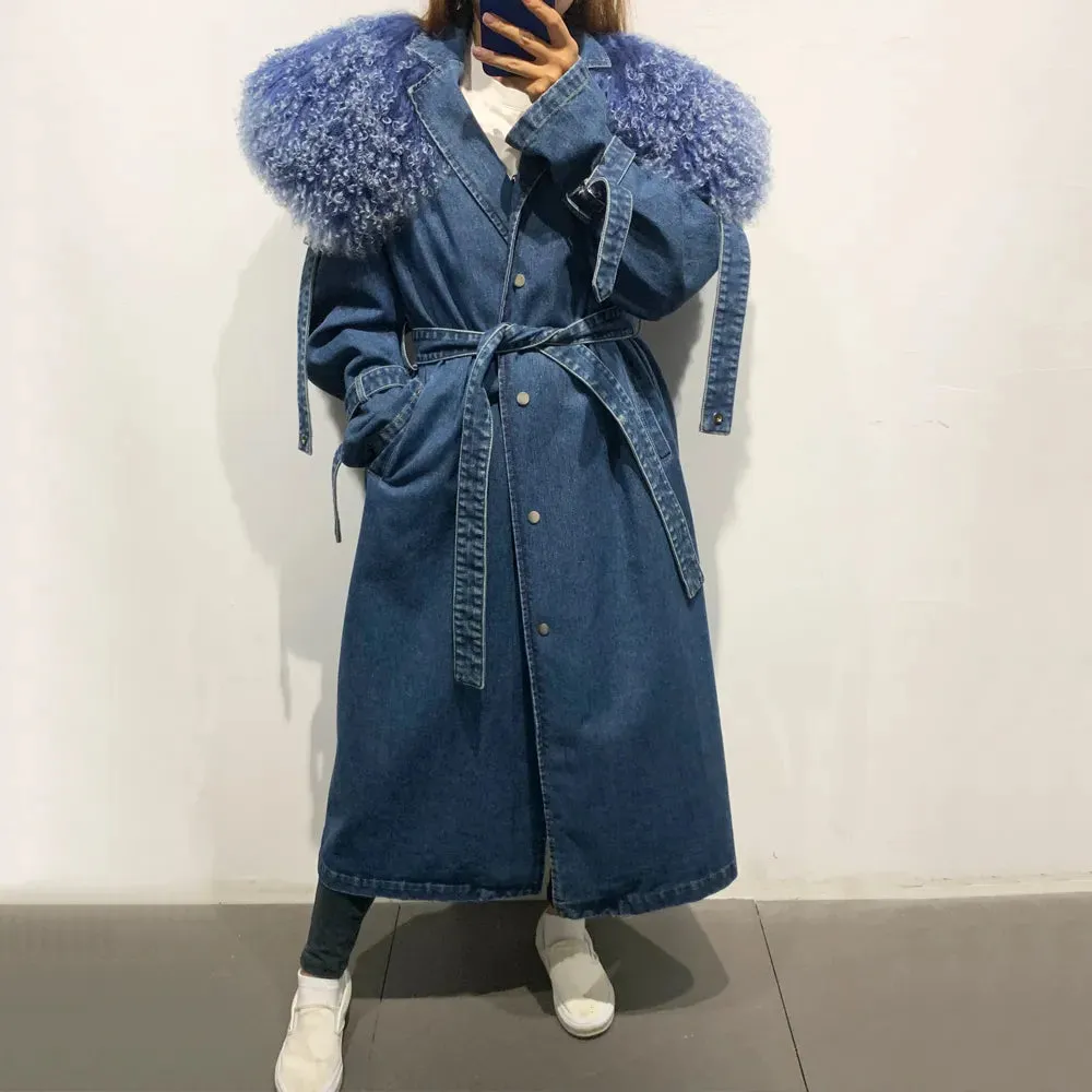 Denim Windbreak Long  Coat