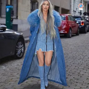 Denim Windbreak Long  Coat