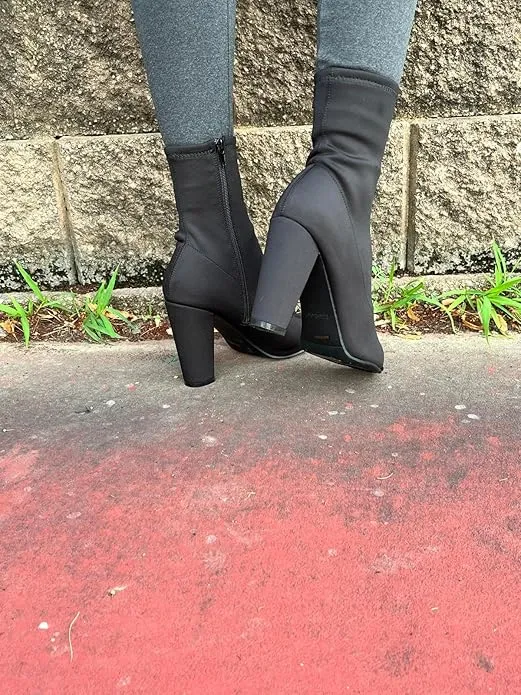 Elastic Peep Toe Stretch Slip-On Booties Insanity