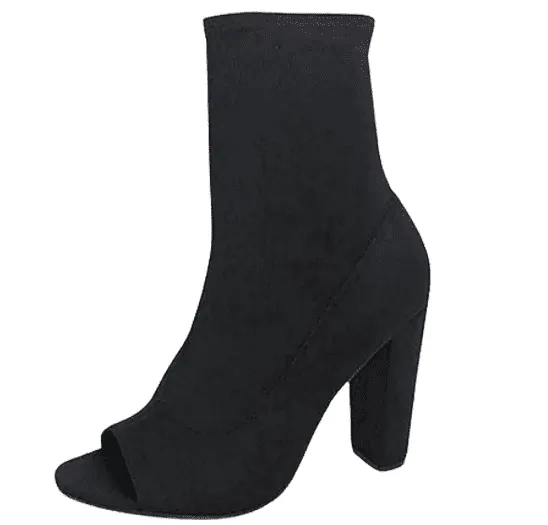 Elastic Peep Toe Stretch Slip-On Booties Insanity