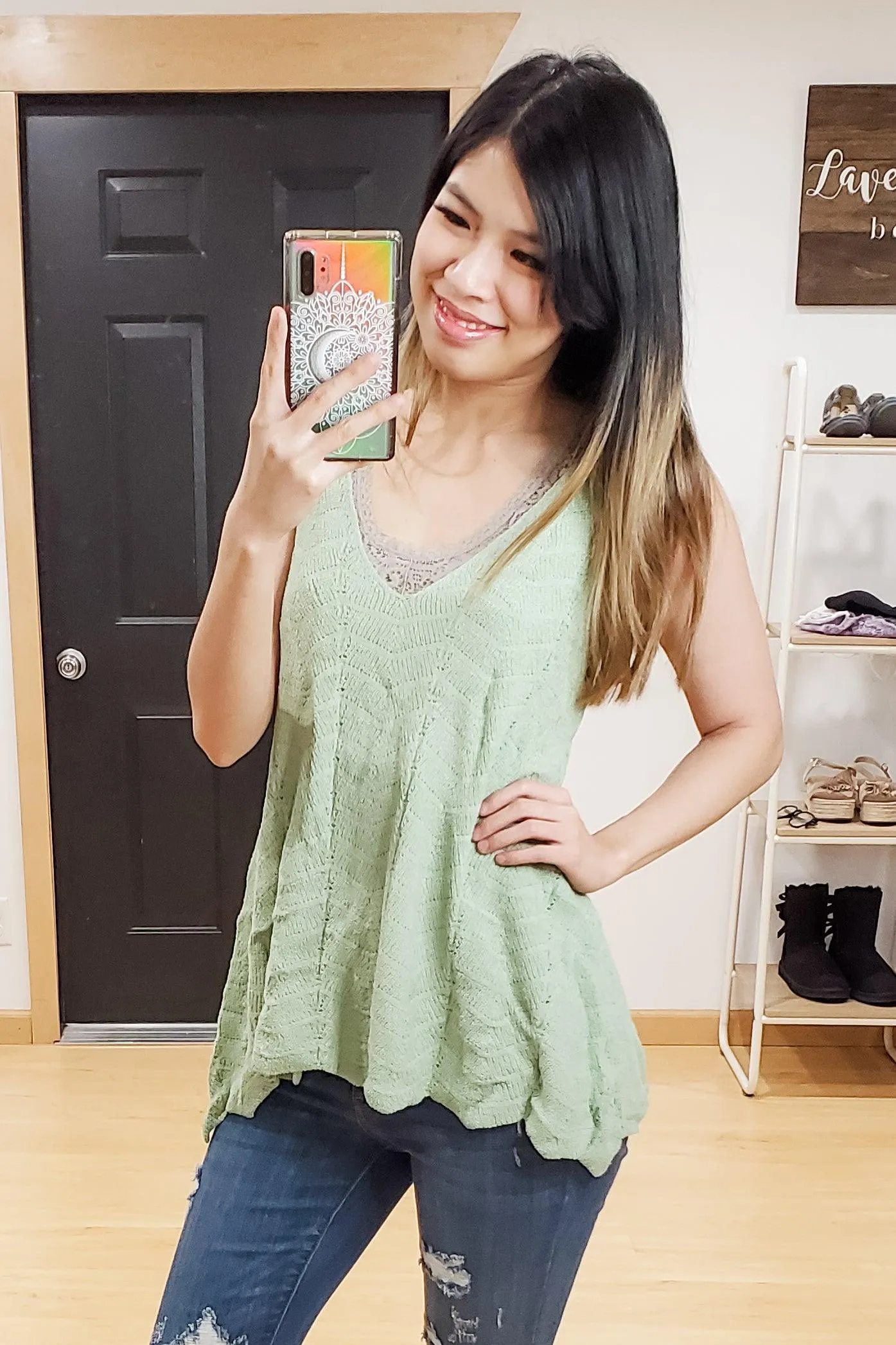 FINAL SALE -  Chevron Knit Tank