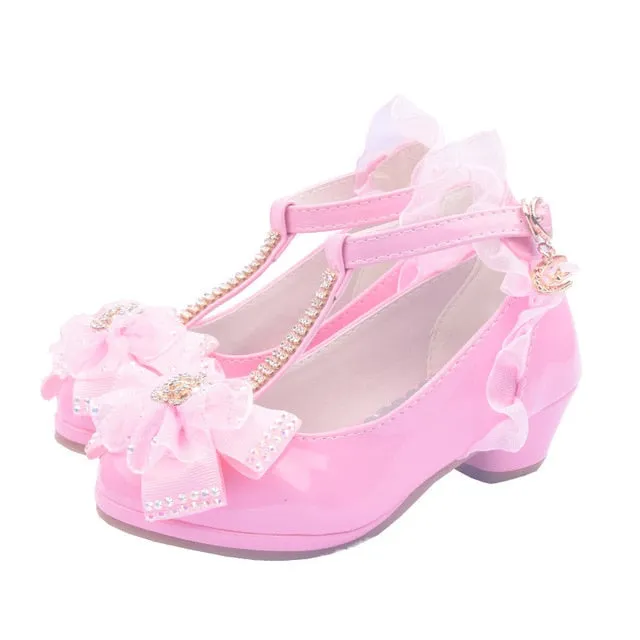 Flower Heel Lace Party Shoes
