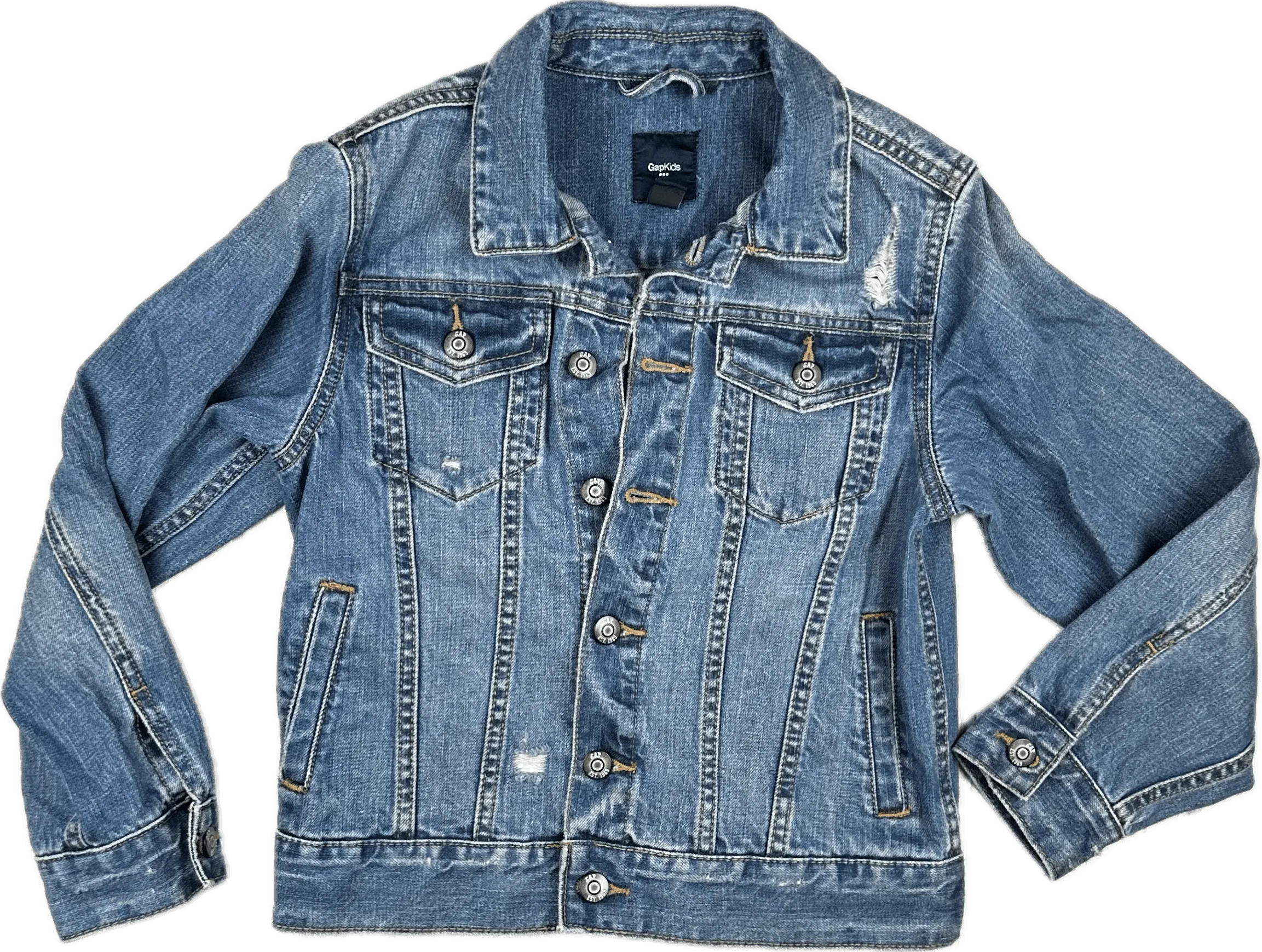 GAP Kids Classic Distressed Denim Jacket  - Size 8Y
