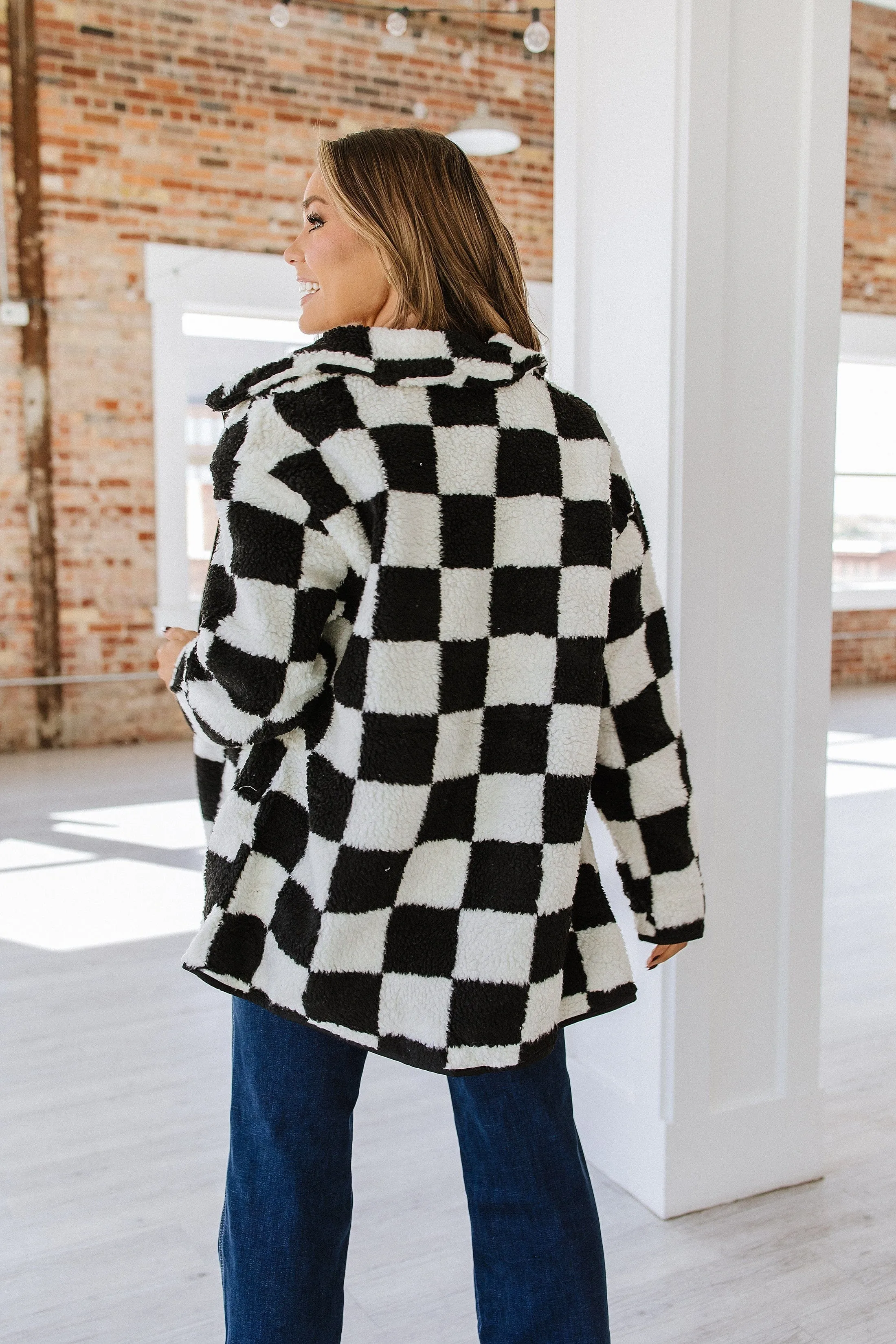 Gina Checkered Fleece Jacket | DROPSHIP