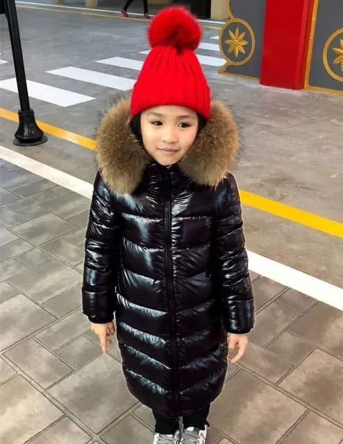 Girls Thick Warm Real Fur Jacket