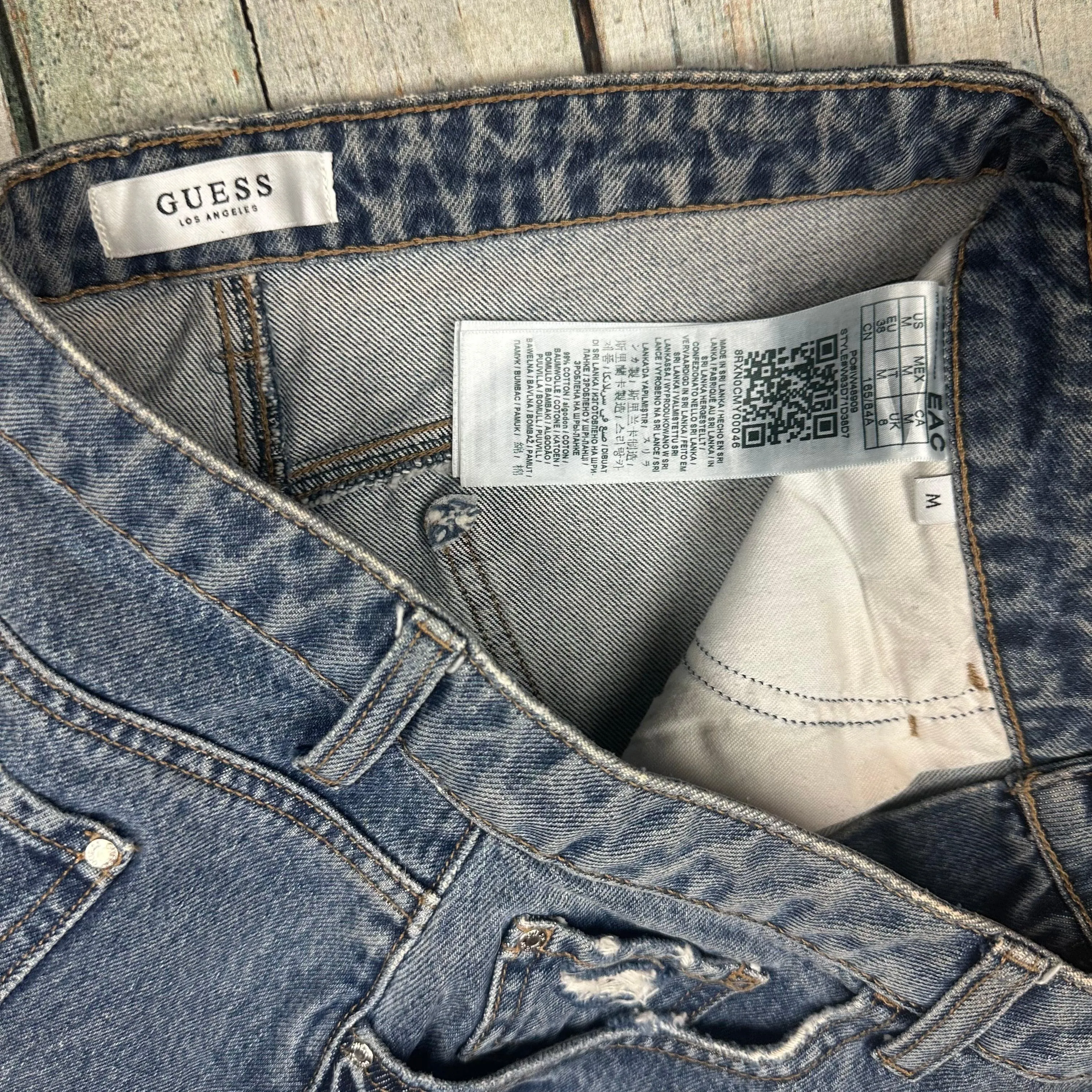 Guess Jeans Distressed Denim  Mini Skirt - Size M