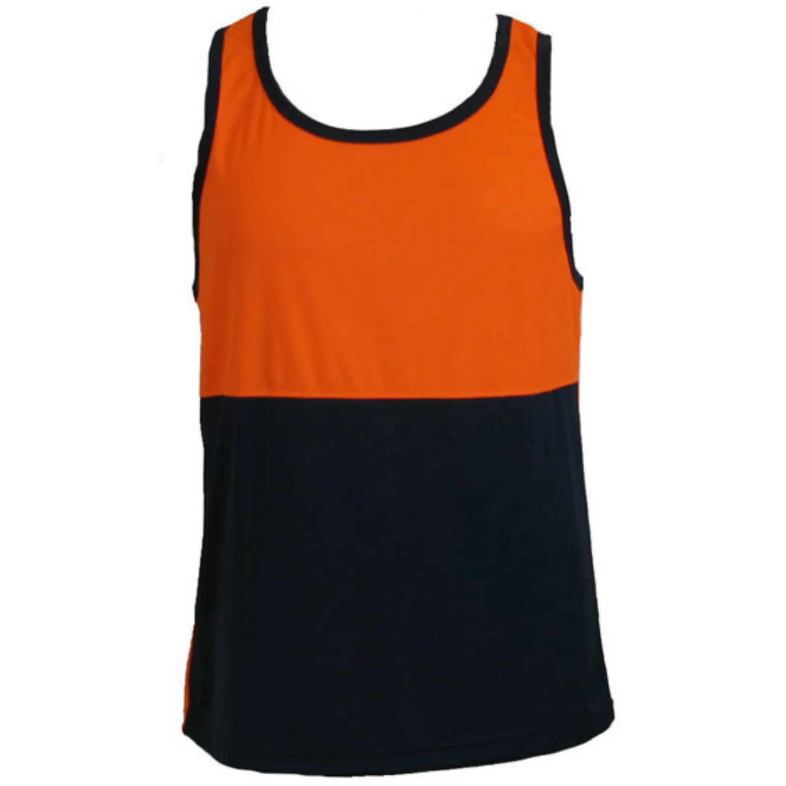 Hi Vis SINGLET Work Wear Safety Tank Top Fluro Micro Mesh UPF50  High Visibility