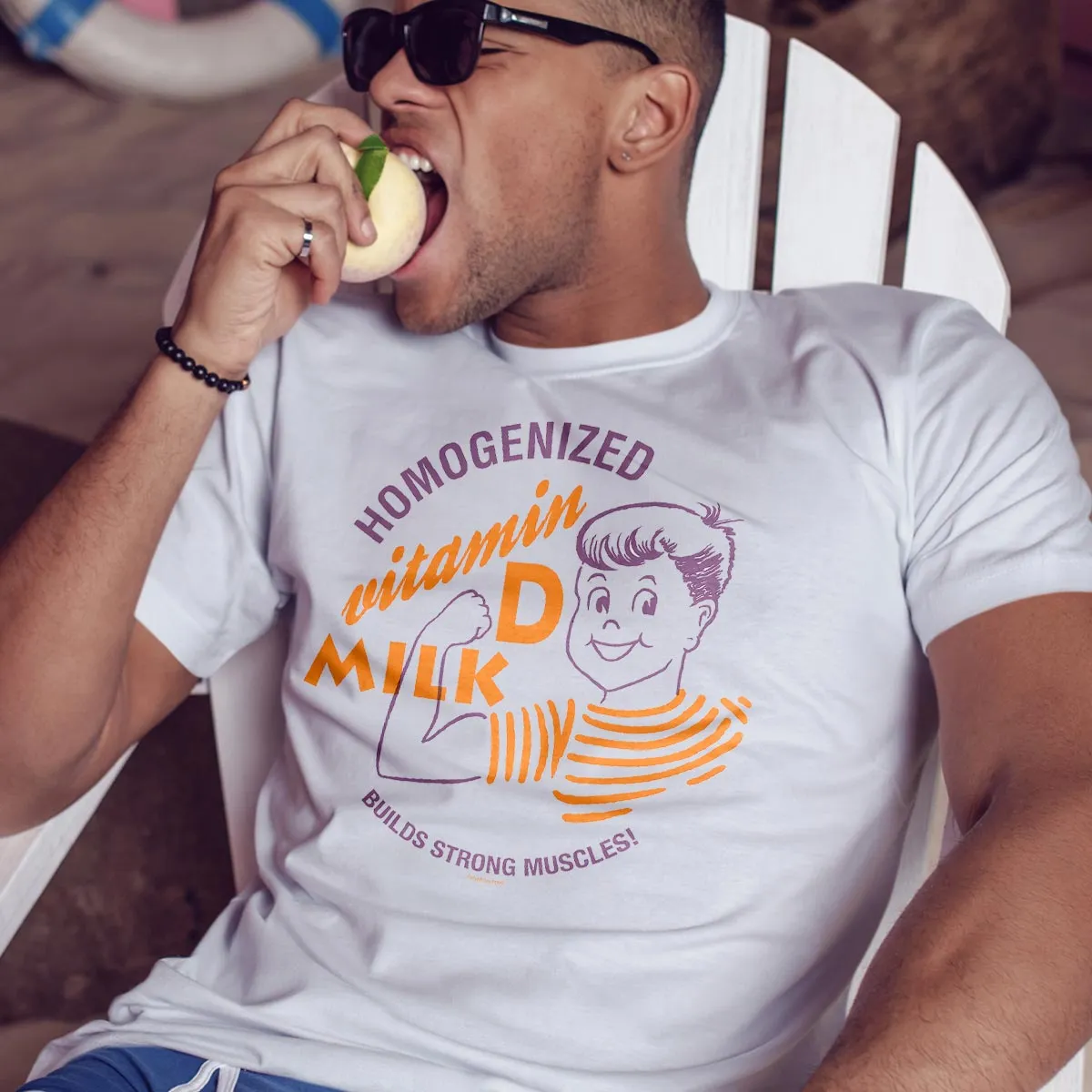 Homogenized Milk Vitamin D T-Shirt Adult S-2X 100% Cotton