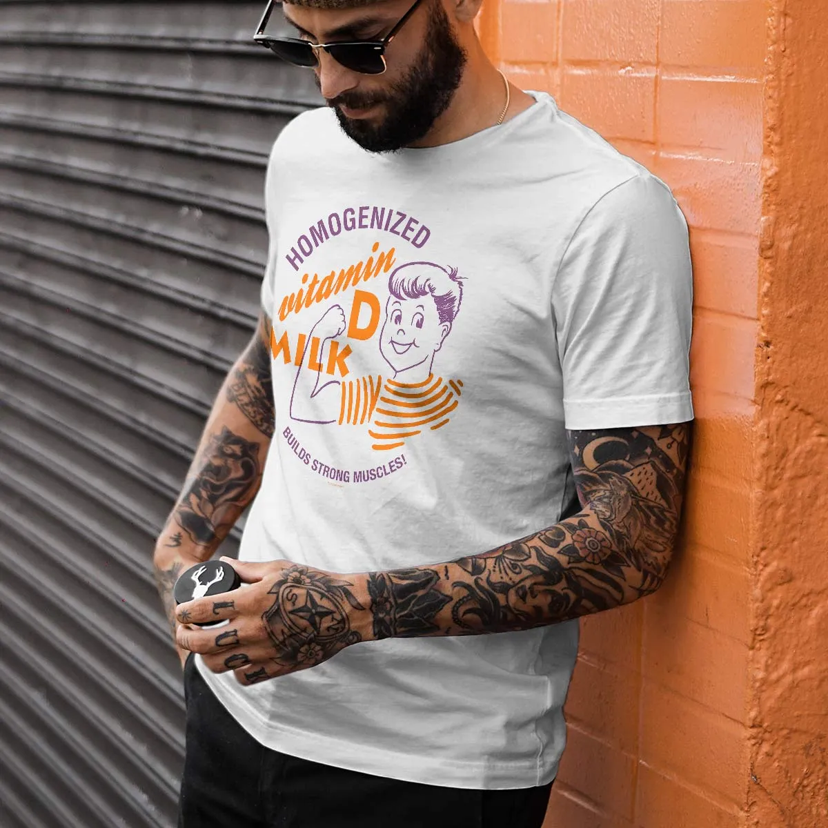 Homogenized Milk Vitamin D T-Shirt Adult S-2X 100% Cotton