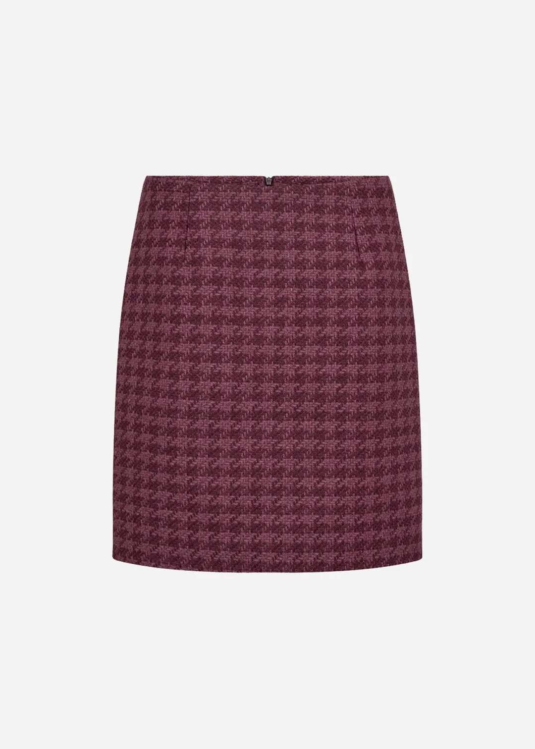 Ikra Houndstooth Skirt Bordeaux
